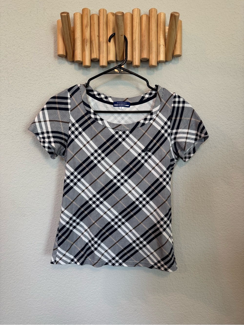 Burberry Blue label Plaid T-Shirt Top - Picture 2 of 7
